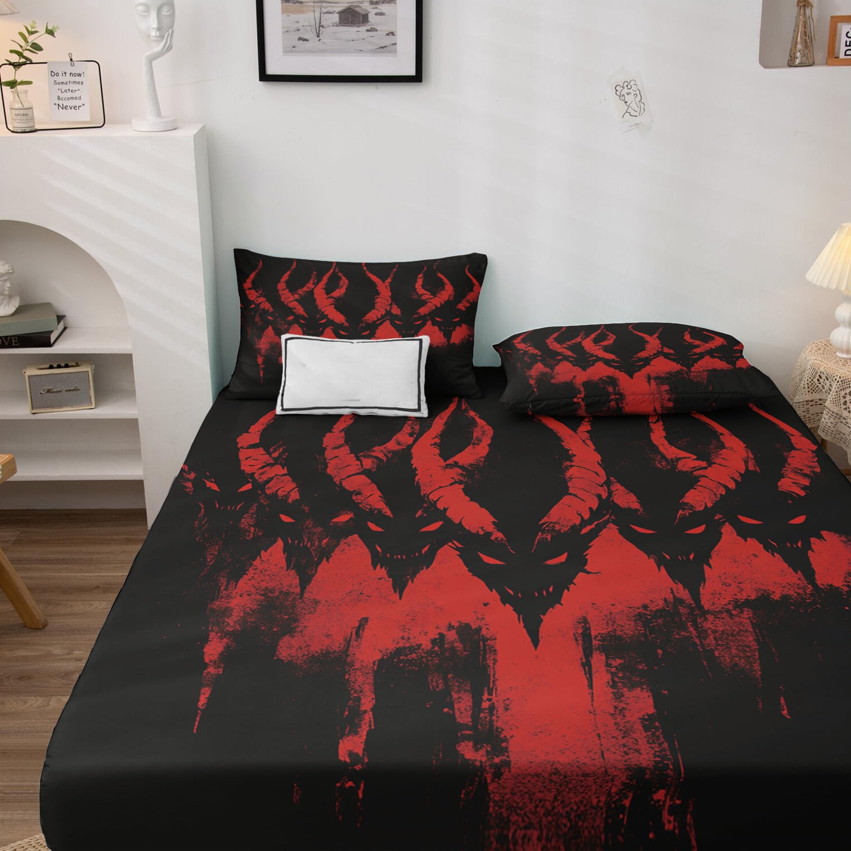 Amazon.com: Rejkxyw Gothic Satanic Sheets Twin XL Size, Demon